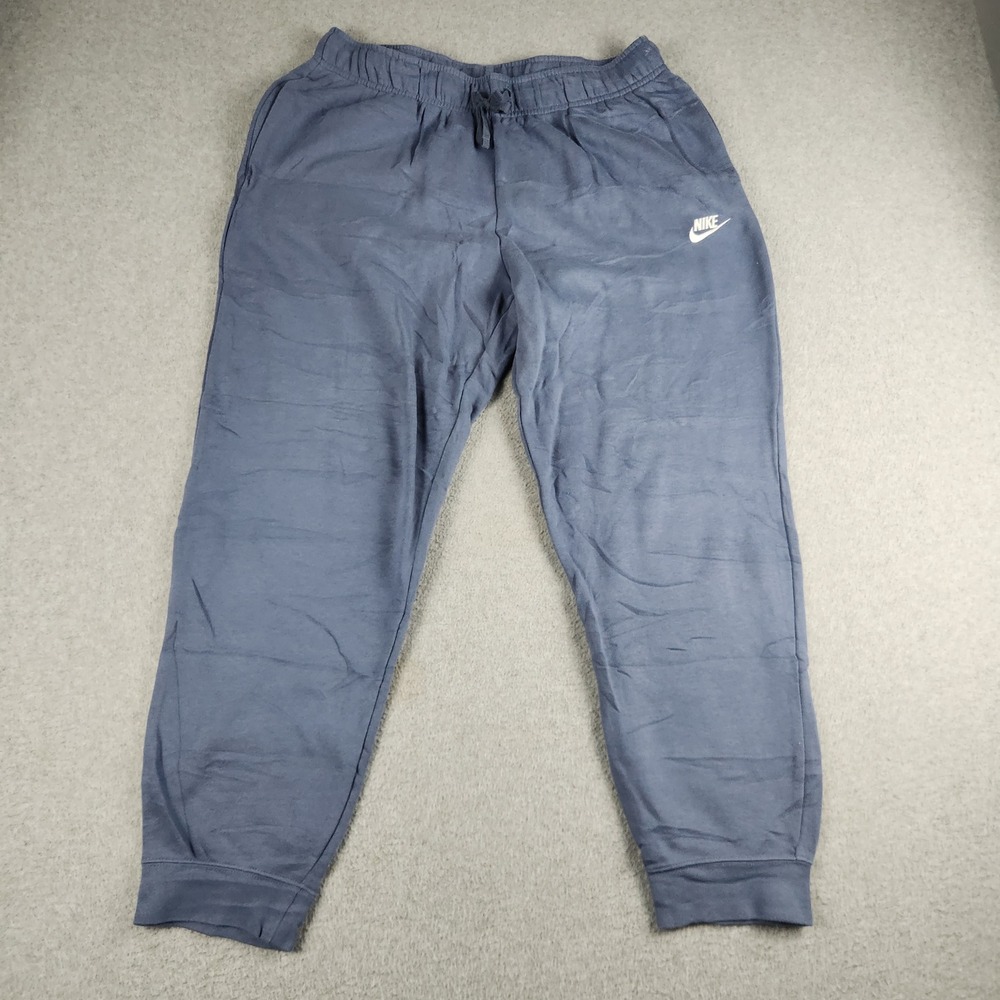 Nike Sportswear Club Joggers Pants Mens Large Blue Drawstring Waist Tapered Leg